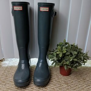 hunter boots slate grey